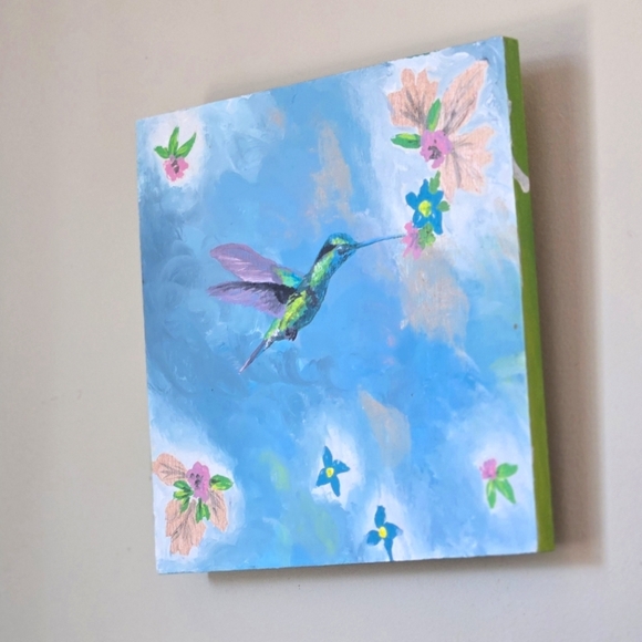 Hand painted reversible square board multi use Home Decor Wall Art - Picture 4 of 5